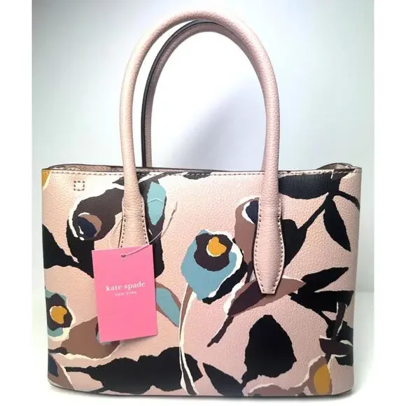 NWT Kate Spade *Eva Paper Rose* Small Top Zip Pink Floral Satchel Purse Bag - Picture 3 of 9